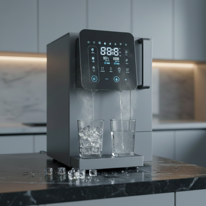 Osmoseur & Machine à Glaçons ICE100® – Eau Pure Chaude, Froide & Glaçons Instantanés